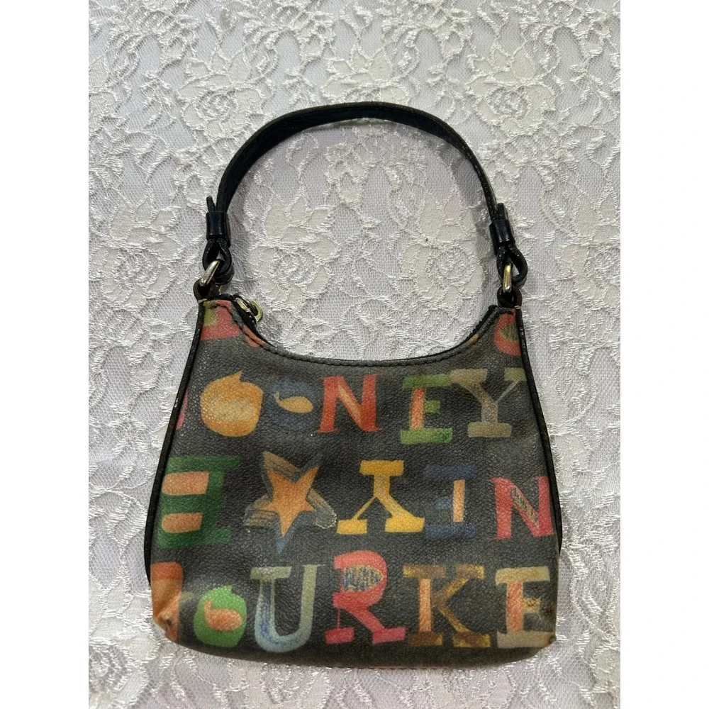 Dooney & Bourke Vintage Rainbow Monogram Mini Bag Y2K 2000s Indie Retro
